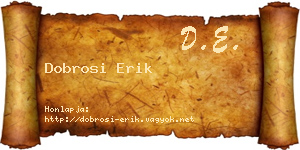 Dobrosi Erik névjegykártya